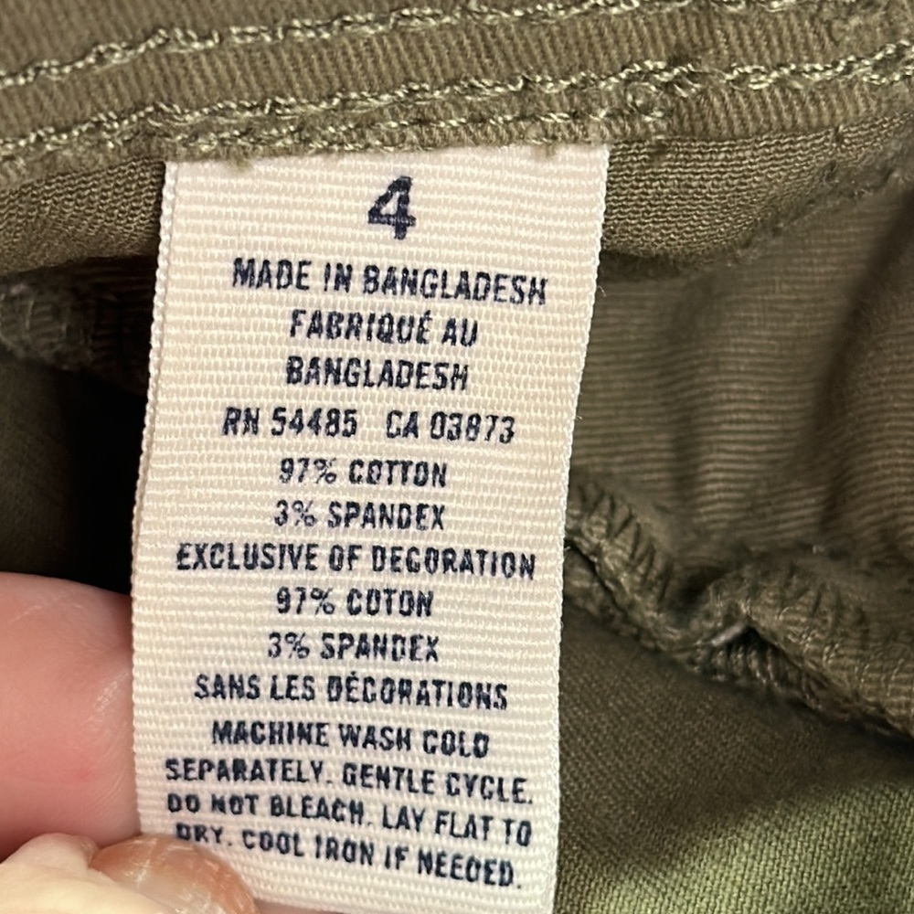 American Eagle Khaki Olive Green Cotton Rolled Hem Shorts Size 4 - Picture 7 of 7